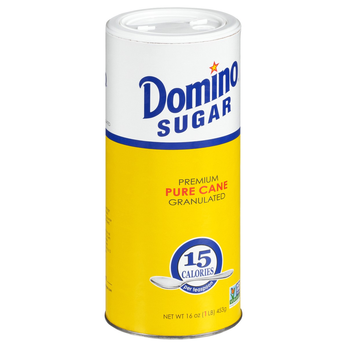 slide 2 of 9, Domino Pure Cane Granulated Sugar Canister, 16 oz