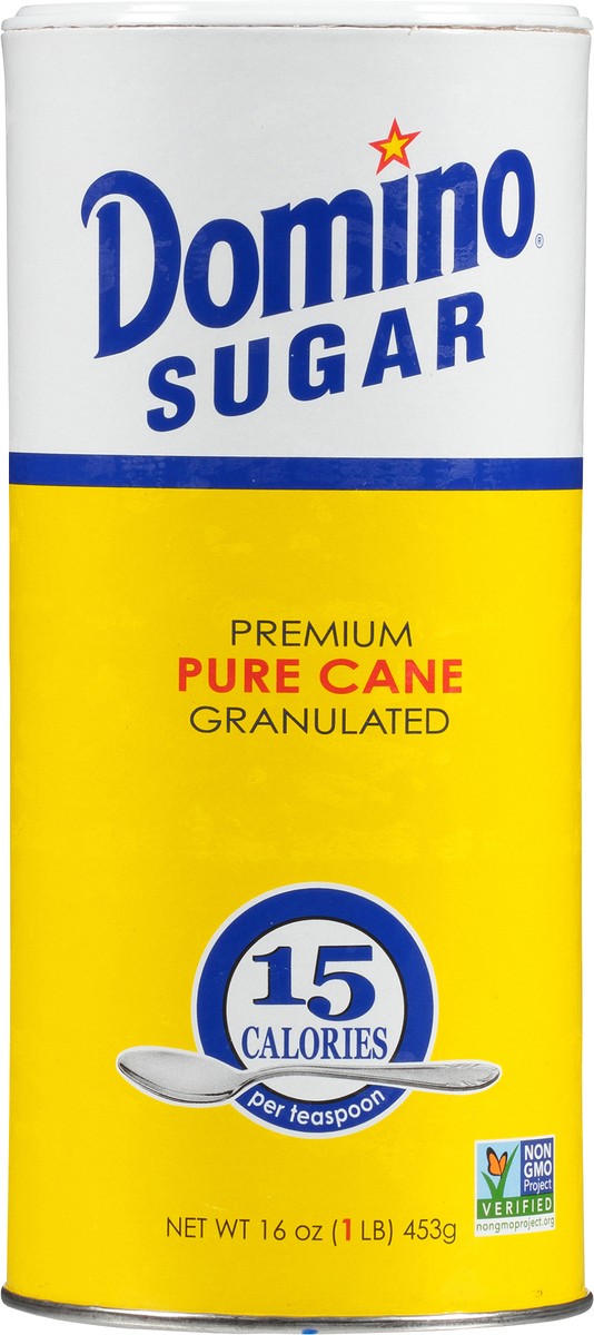 slide 1 of 9, Domino Pure Cane Granulated Sugar Canister, 16 oz