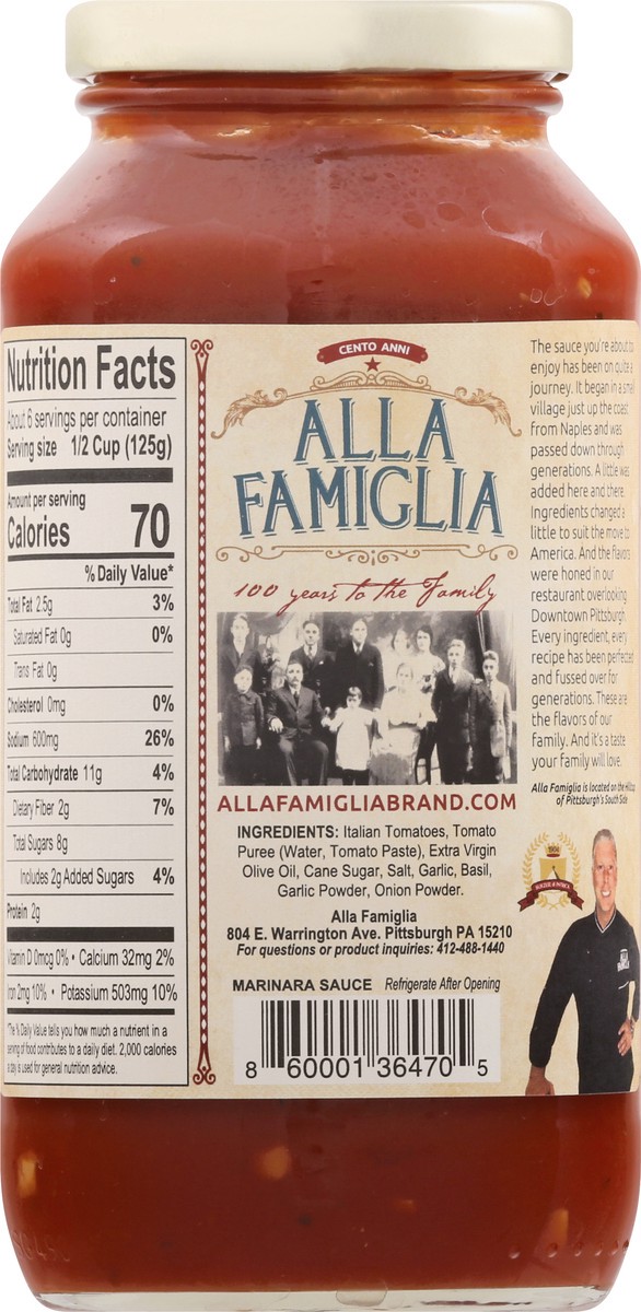 slide 5 of 12, Alla Famiglia Marinara Sauce - 24 oz, 24 oz