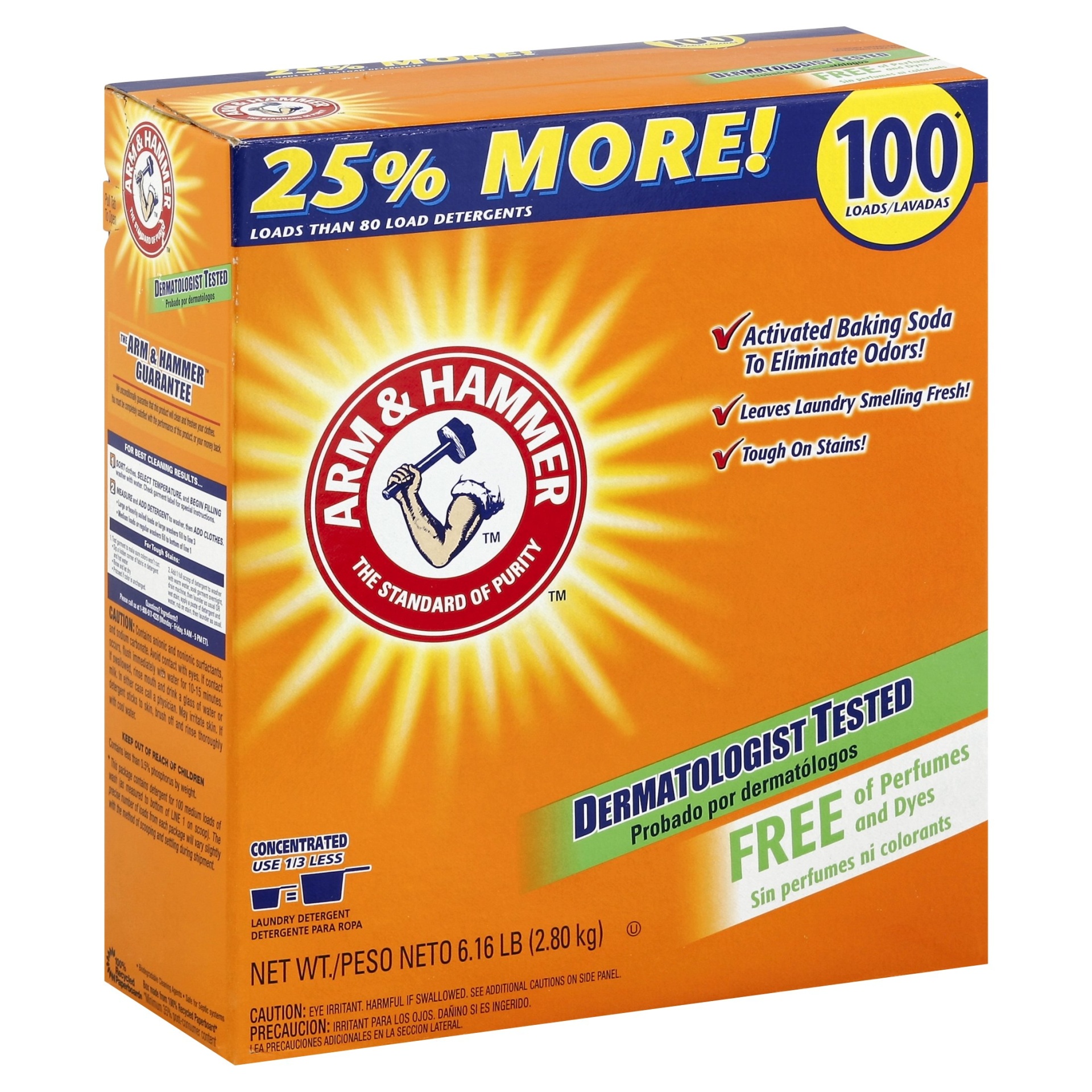 slide 1 of 4, ARM & HAMMER Concentrated Laundry Detergent, 6.61 lb