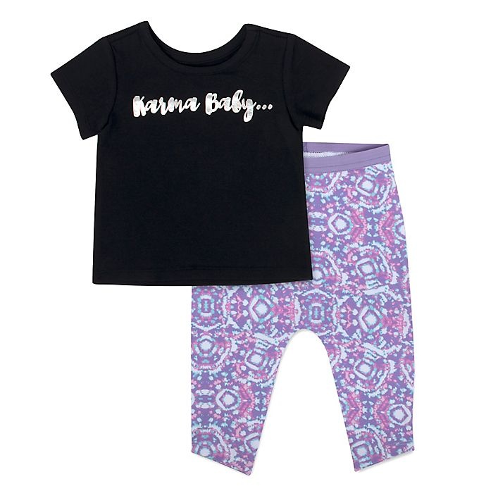 slide 1 of 1, Aimee Kestenberg Newborn Karma Baby'' Short Sleeve Shirt and Pant Set'', 2 ct