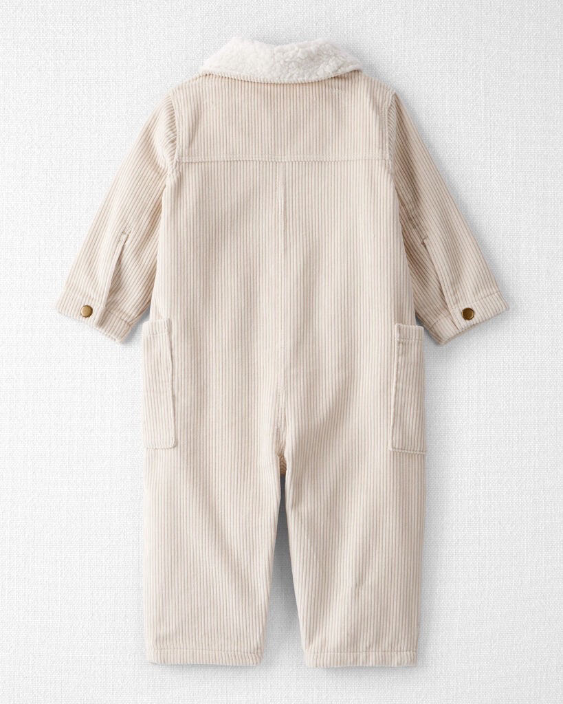 slide 2 of 4, Littleplanet Baby Organic Cotton Corduroy Romper Biscuit Cream 6M, 1 ct
