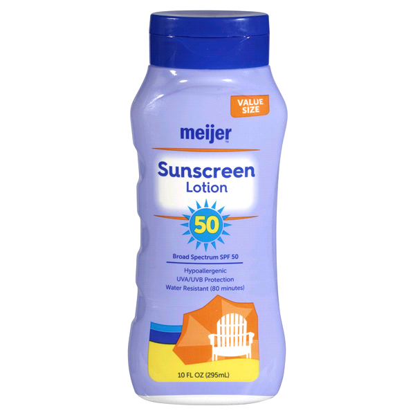 slide 1 of 2, Meijer Sunscreen Lotion SPF 50, 10 oz