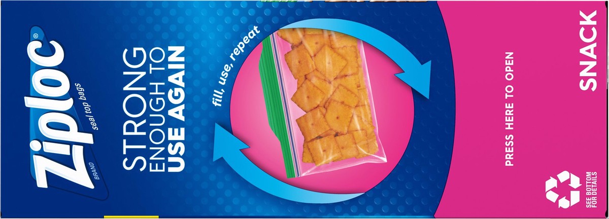 slide 6 of 6, Ziploc Brand Snack Bags with Grip 'n Seal Technology, 40 Count, 40 ct