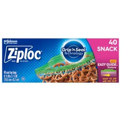 Ziploc Brand Snack Bags with Grip 'n Seal Technology, 40 Count