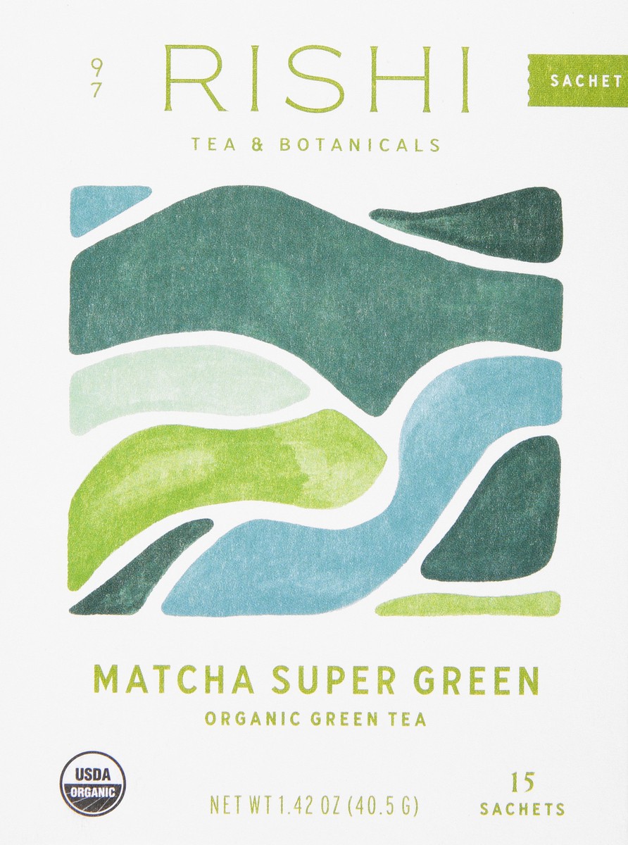 slide 1 of 9, Rishi Organic Sachets Matcha Super Green Green Tea 15 ea, 15 ct