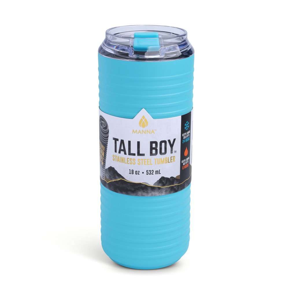 slide 2 of 2, Manna Tall Boy Stainless Steel Tumbler Peacock Blue, 18 oz