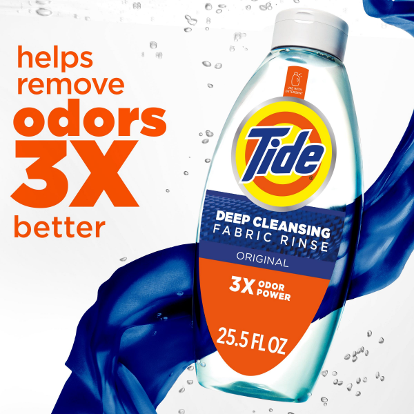 slide 6 of 22, Tide Deep Cleansing Fabric Rinse with 3X Odor Power, Original Scent, 25.5 oz