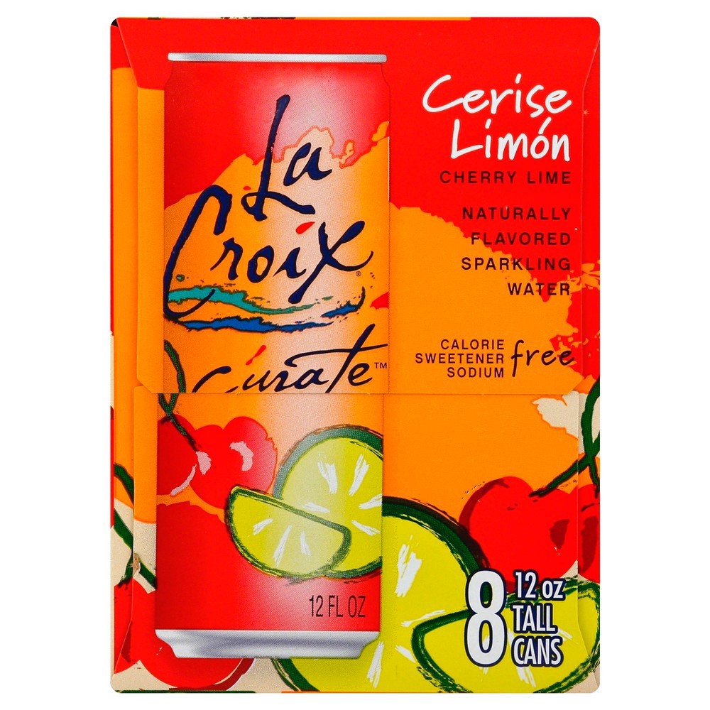 slide 2 of 17, La Croix Curate Cherry Lime Sparkling Water, 8 ct