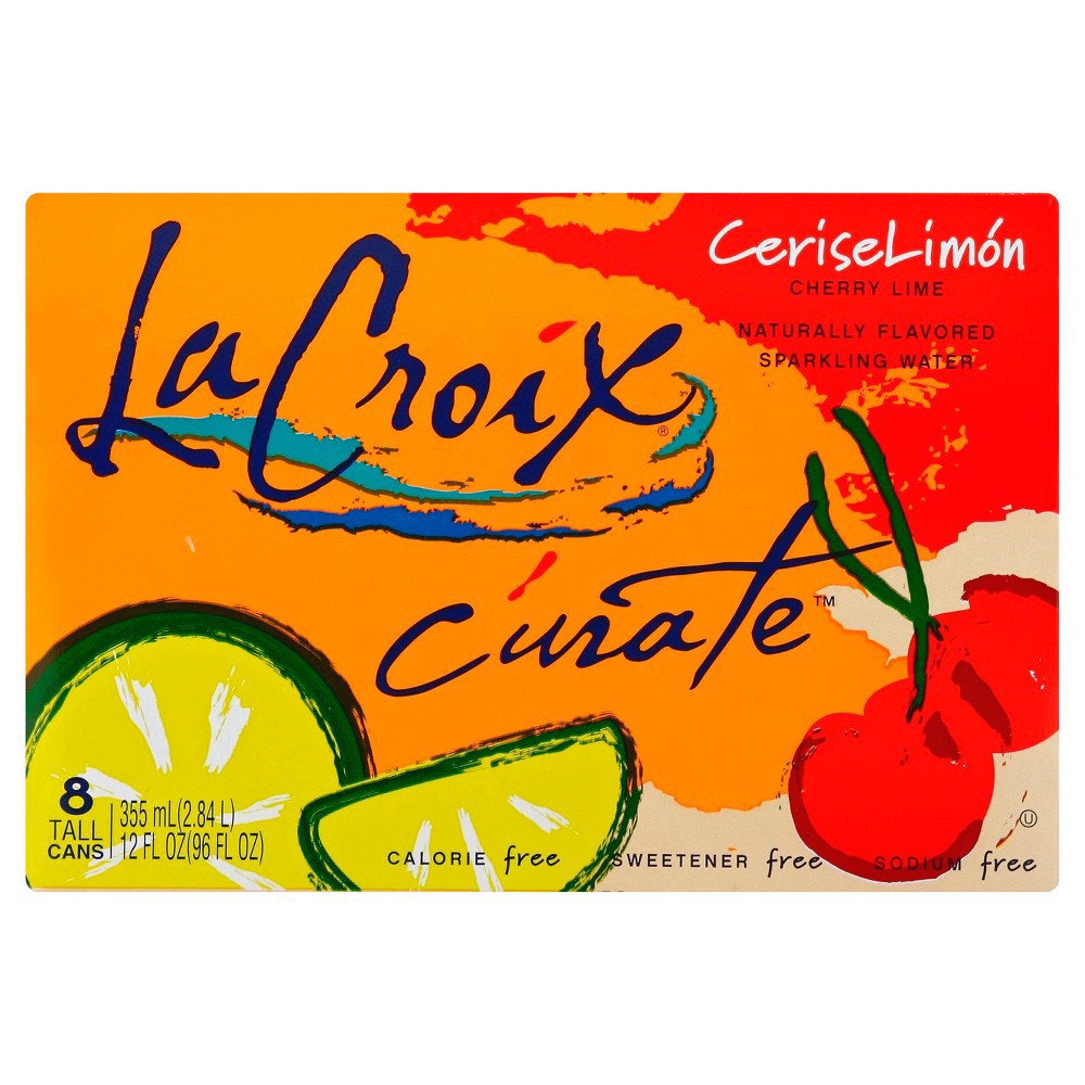 slide 10 of 17, La Croix Curate Cherry Lime Sparkling Water, 8 ct