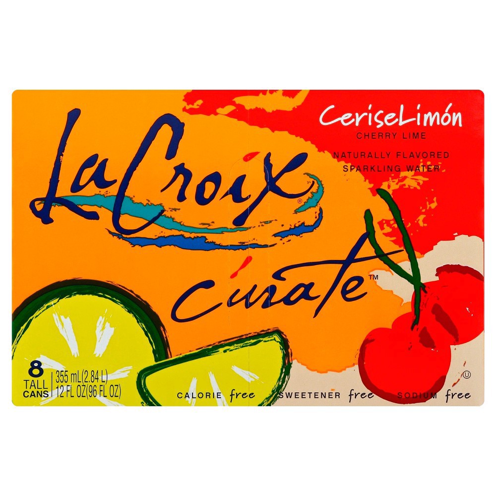 slide 14 of 17, La Croix Curate Cherry Lime Sparkling Water, 8 ct