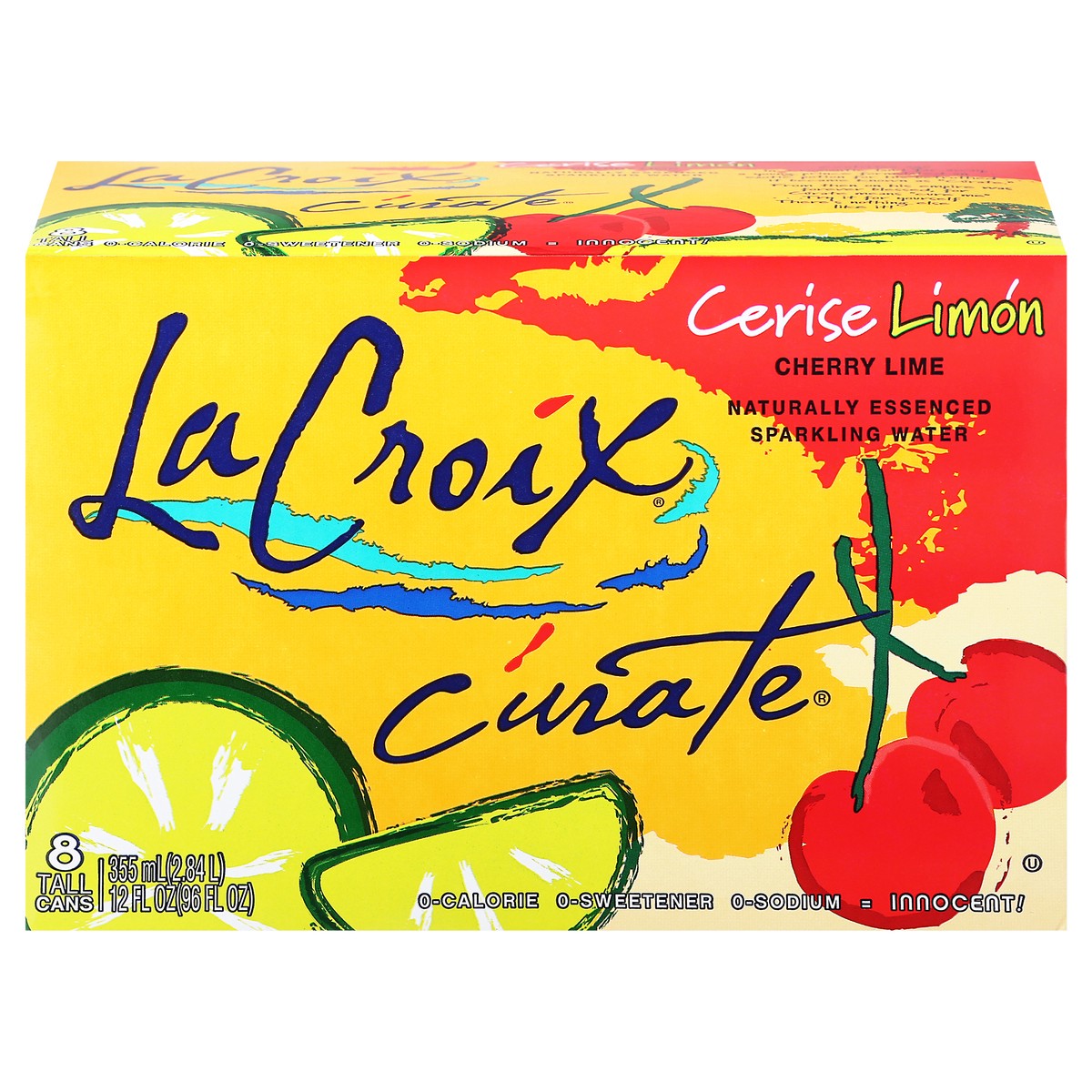 slide 1 of 17, La Croix Cherry Lime Sparkling Water 8 cans 12 fl oz ea, 8 ct