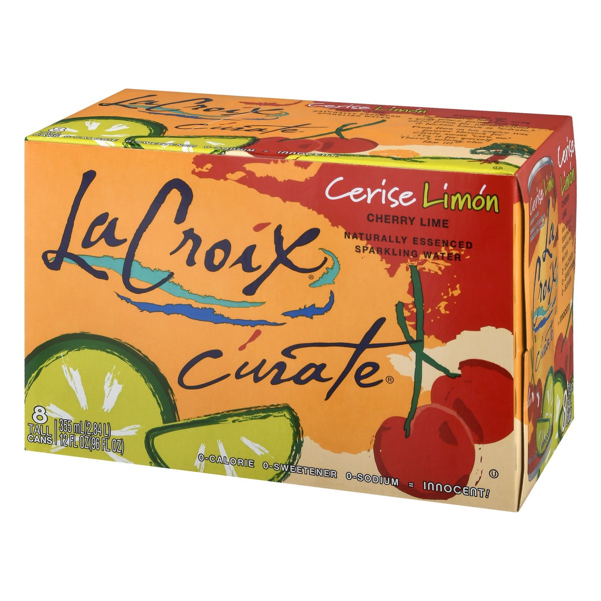 slide 8 of 17, La Croix Curate Cherry Lime Sparkling Water, 8 ct
