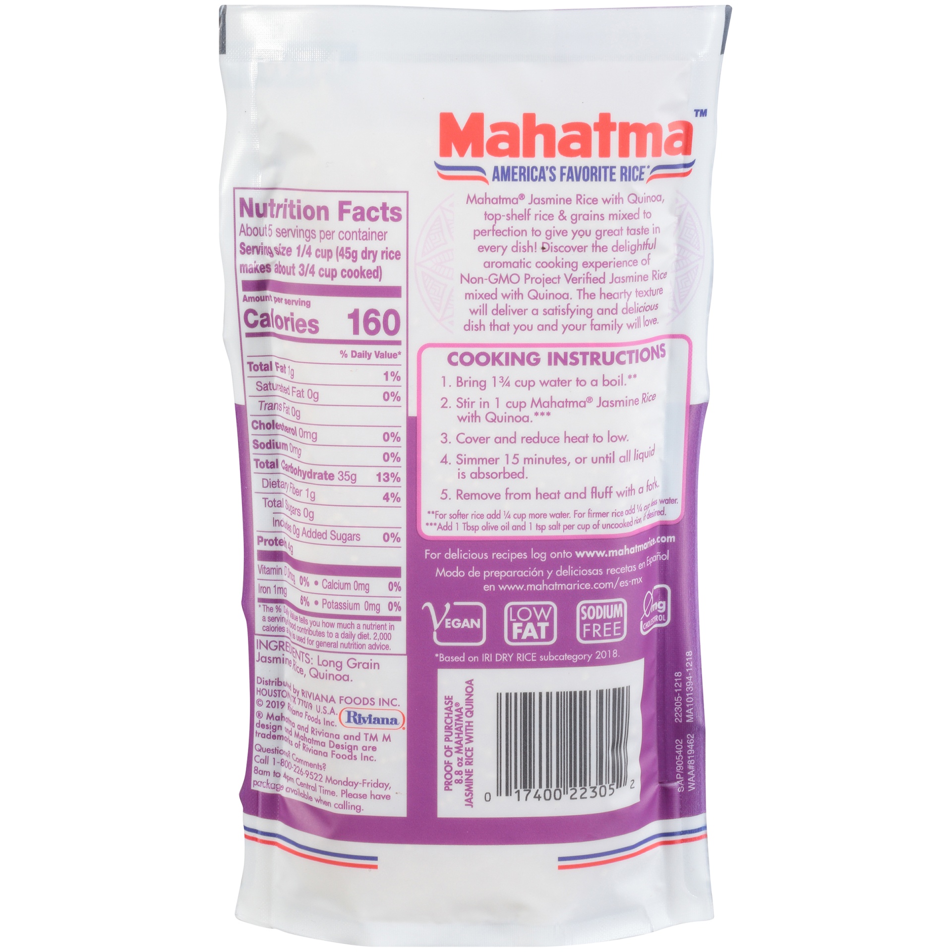 Mahatma Jasmine Rice With Quinoa Premium Rice Blend 8.8 oz | Shipt