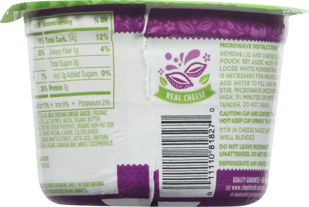 slide 4 of 4, Simple Truth Organic Shells Cheese Cup, 2.75 oz