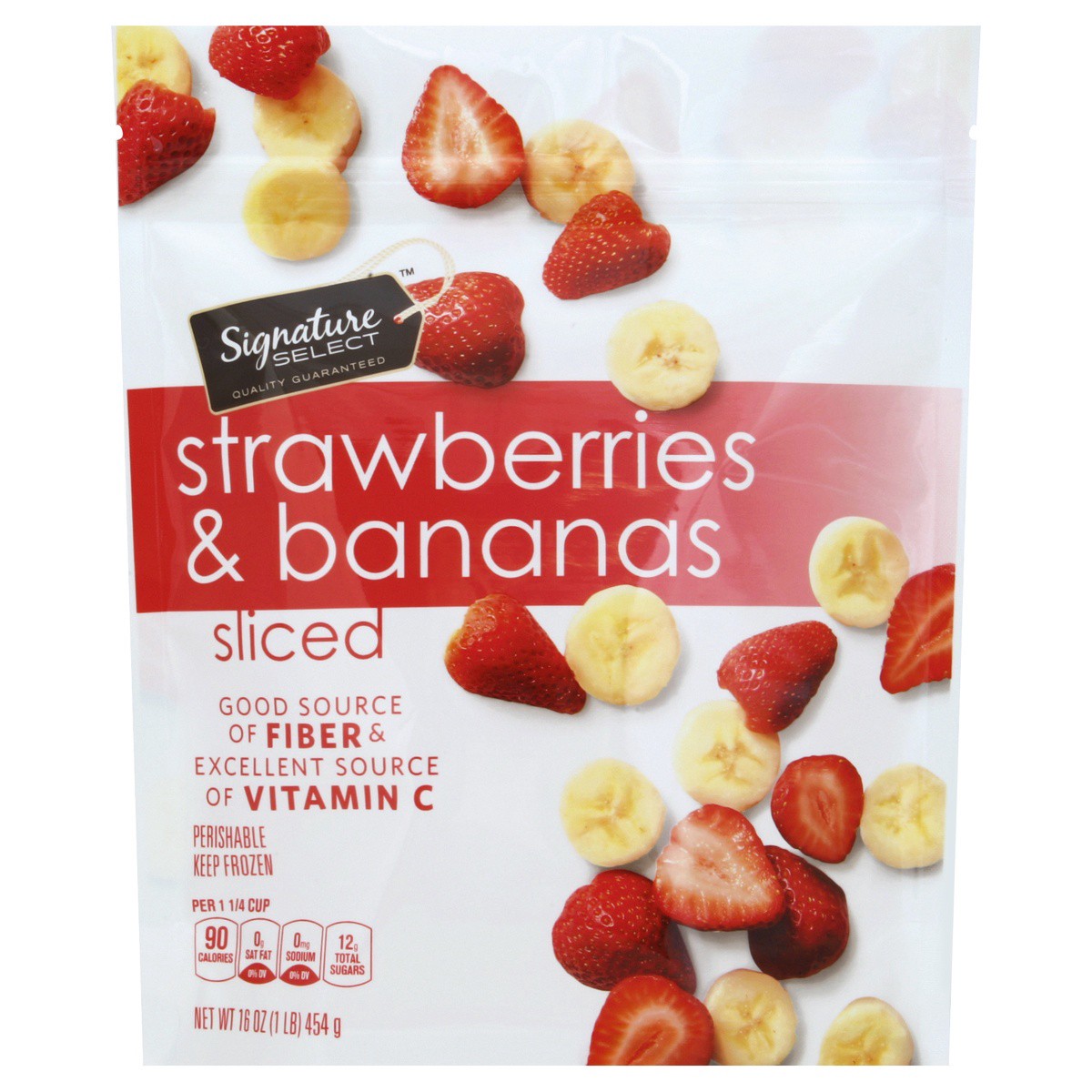 slide 1 of 2, Signature Select Strawberries & Bananas 16 oz, 16 oz