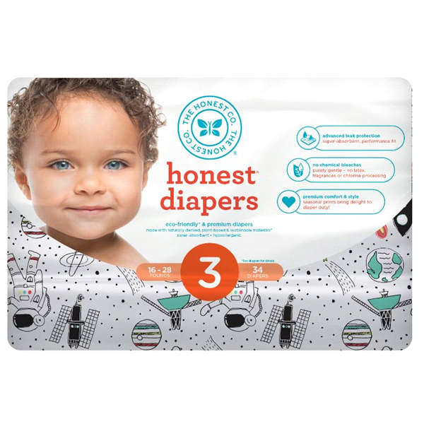 slide 1 of 1, The Honest Co. Diapers 34 ea, 34 ct