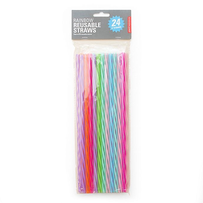 slide 1 of 5, Kikkerland 11-Inch Reusable Straws, 24 ct