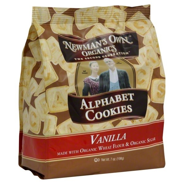 slide 1 of 1, Newman's Own Vanilla Alphabet Cookies, 7 oz