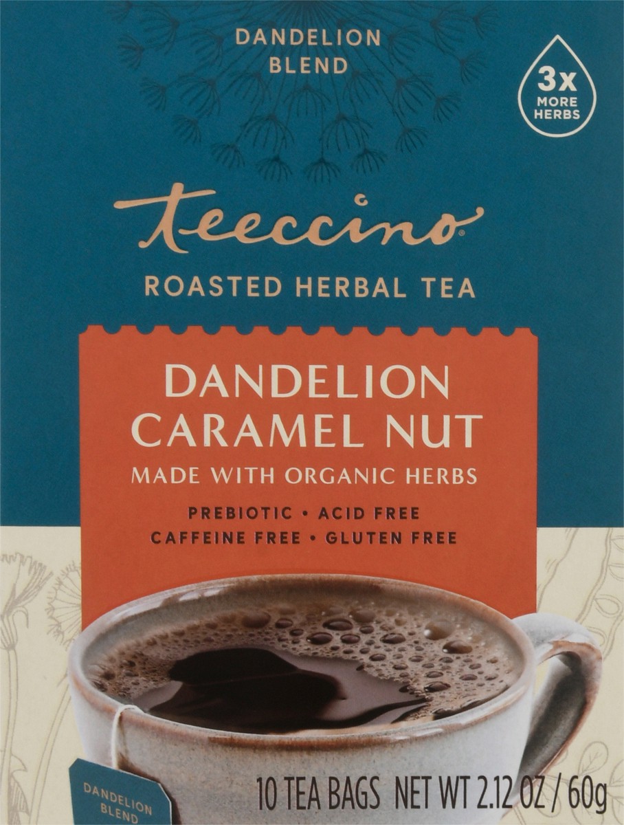 slide 1 of 1, Teeccino Dandelion Caramel Nut Herbal Tea Bags - 10 ct, 10 ct