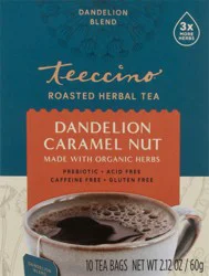 Teeccino Dandelion Caramel Nut Herbal Tea Bags - 10 ct