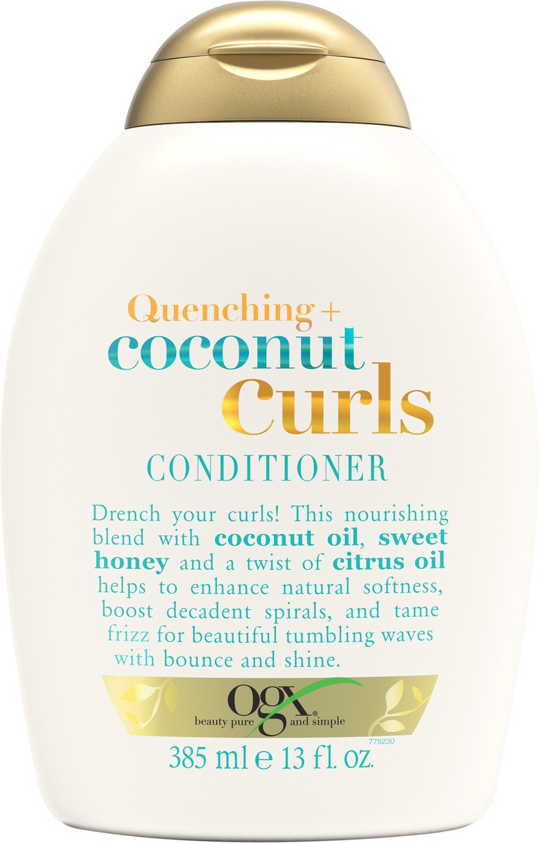 slide 5 of 5, OGX Quenching+ Coconut Curls Conditioner with Coconut Oil, Citrus Oil & Honey - 13 fl oz, 13 fl oz