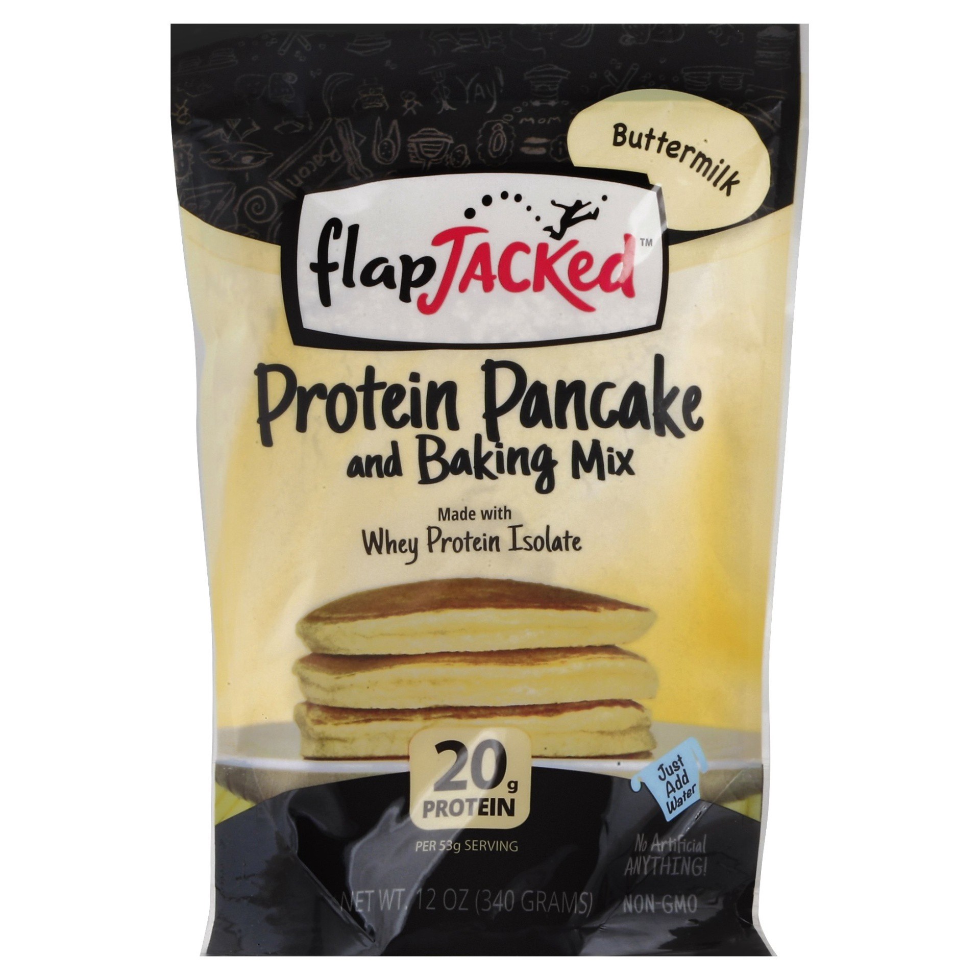 slide 1 of 2, FlapJacked Buttermilk Protein Pancake Mix, 12 oz