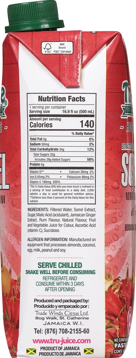 slide 8 of 14, Tru Juice Homemade Sorrel Non-Alcoholic Drink with Ginger 16.9 fl oz, 16.9 fl oz