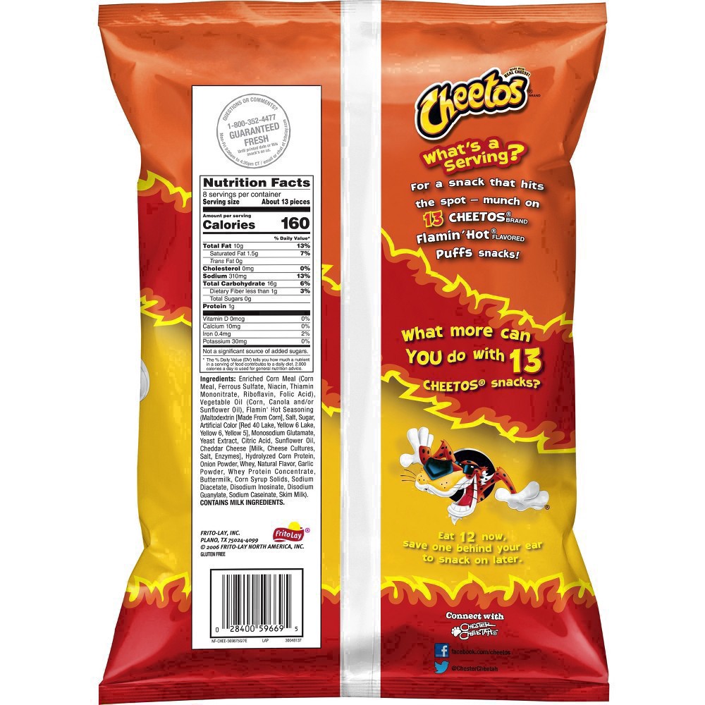 slide 8 of 32, Cheetos Flamin Hot Puffs - 8oz, 