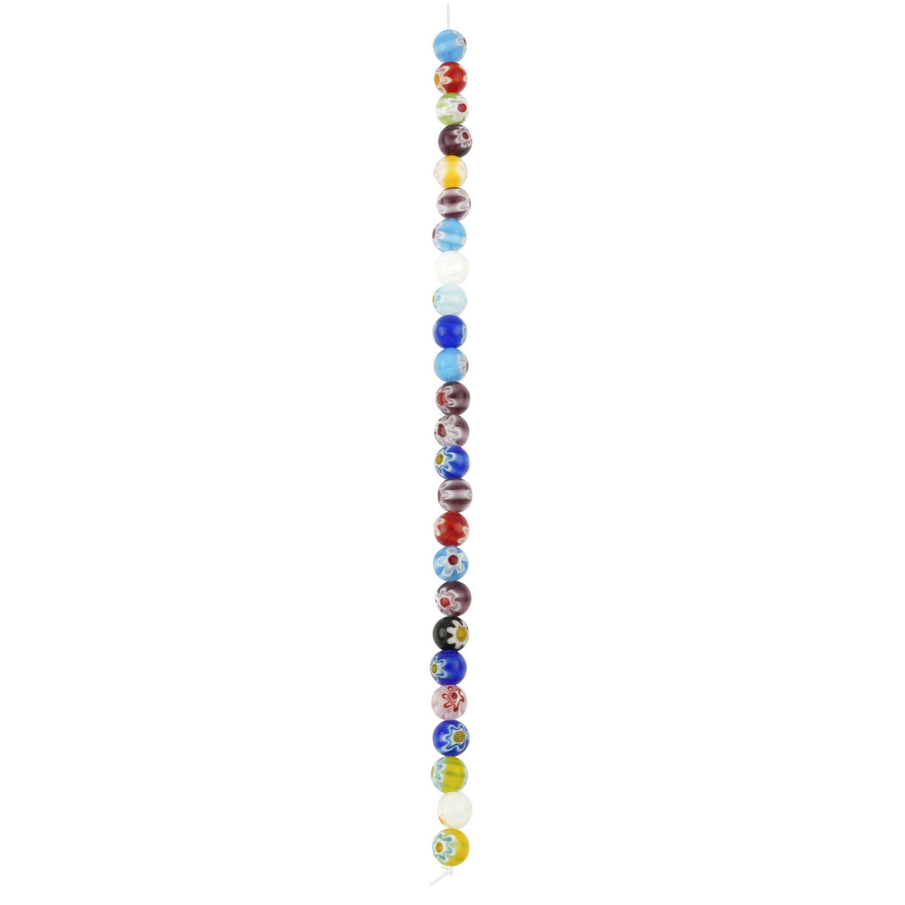 slide 2 of 3, Millefiori Flower Glass Round Bead Mix By Bead Landing, 7mm-8mm