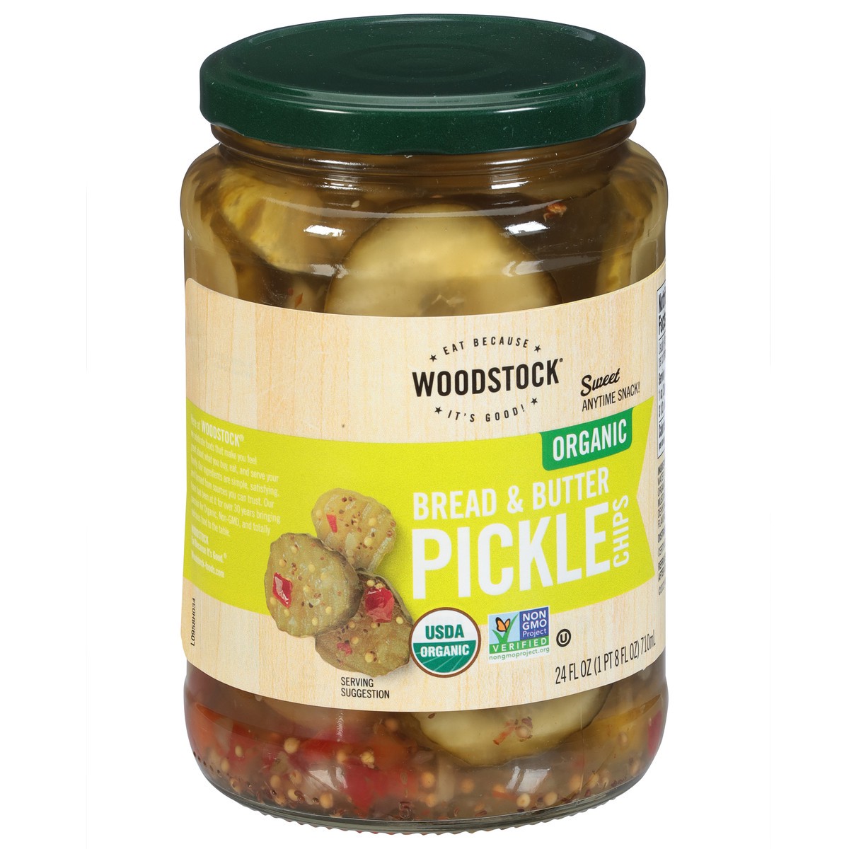 slide 3 of 9, Woodstock Organic Bread & Butter Pickle Chips 24 fl oz, 24 fl oz