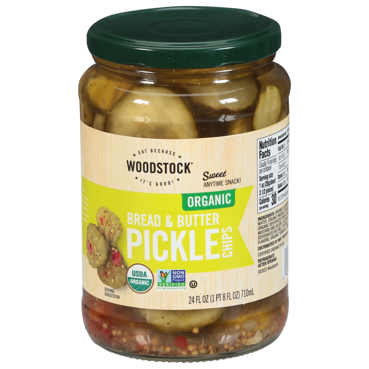 slide 9 of 9, Woodstock Organic Bread & Butter Pickle Chips 24 fl oz, 24 fl oz