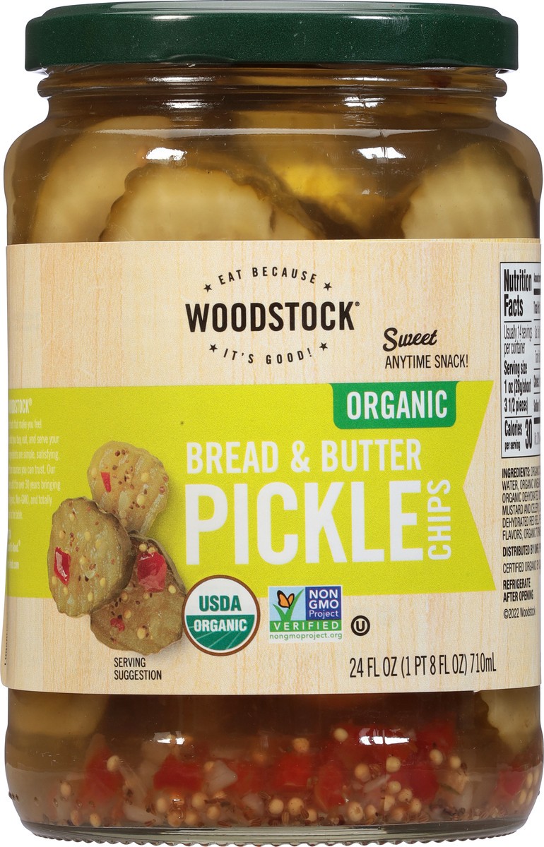 slide 8 of 9, Woodstock Organic Bread & Butter Pickle Chips 24 fl oz, 24 fl oz