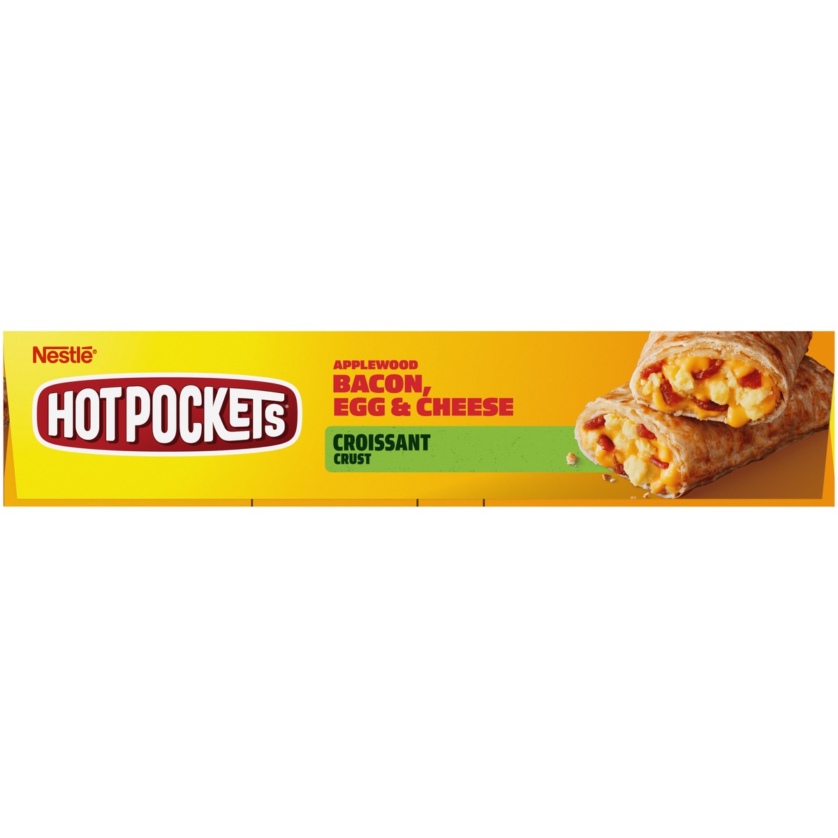 slide 7 of 9, Hot Pockets Applewood Bacon, Egg & Cheese Croissant Crust Frozen Breakfast Sandwiches, Breakfast Hot Pockets Made with Cheddar Cheese, 2 Count, 8.5 oz