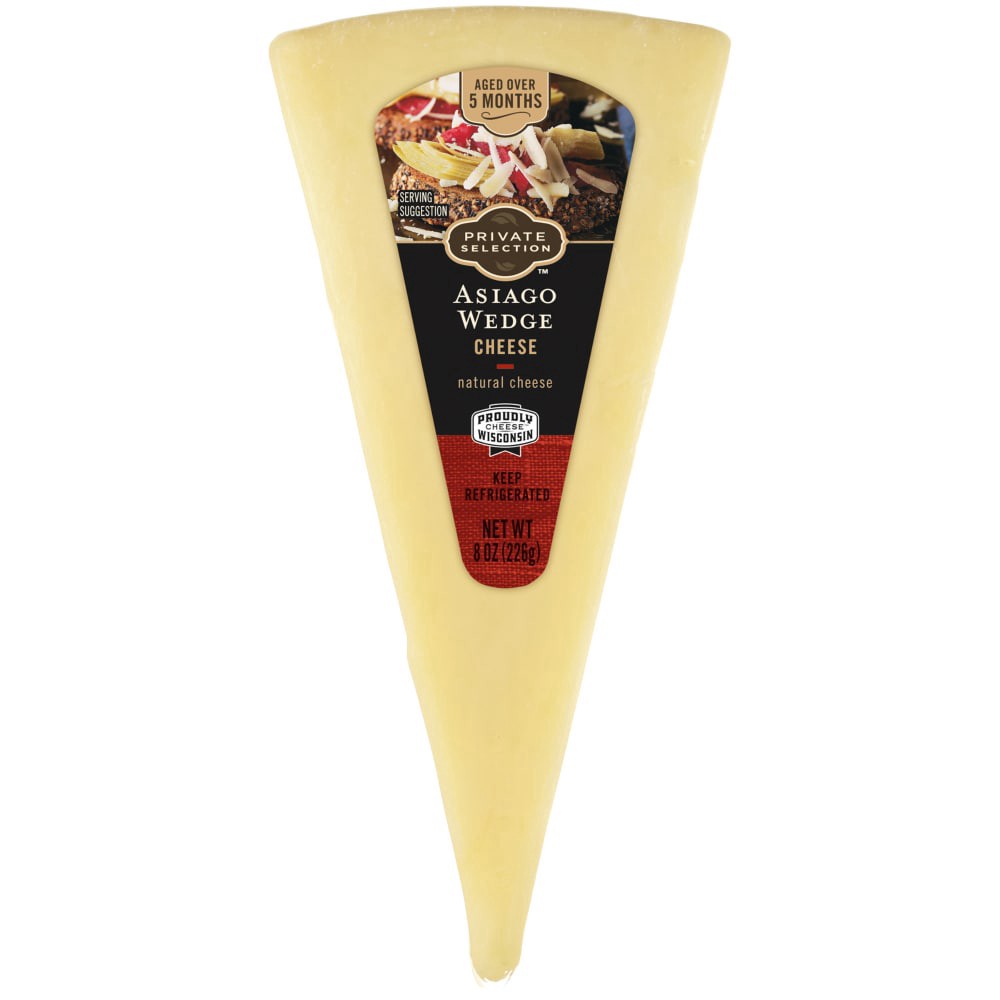 slide 1 of 2, Private Selection Asiago Wedge, 8 oz