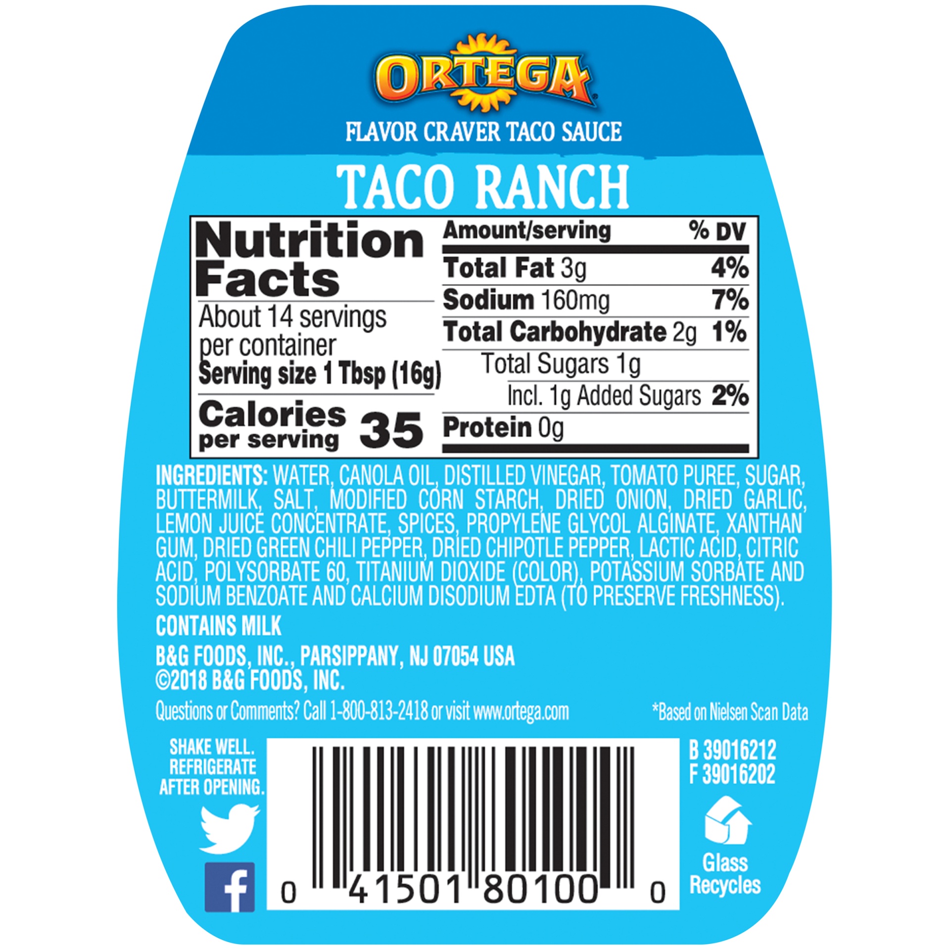 slide 6 of 8, Ortega Ortega Flavor Craver Taco Ranch Taco Sauce, 8 oz