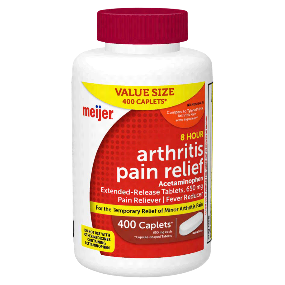 slide 1 of 3, Meijer Arthritis Pain Relief, Acetaminophen Extended-Release Tablets, 650 mg, 400 ct