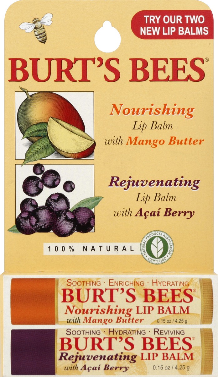 slide 1 of 5, Burt's Bees Lip Balms 2 oz, 2 ct; 0.15 oz; 4.25 gram