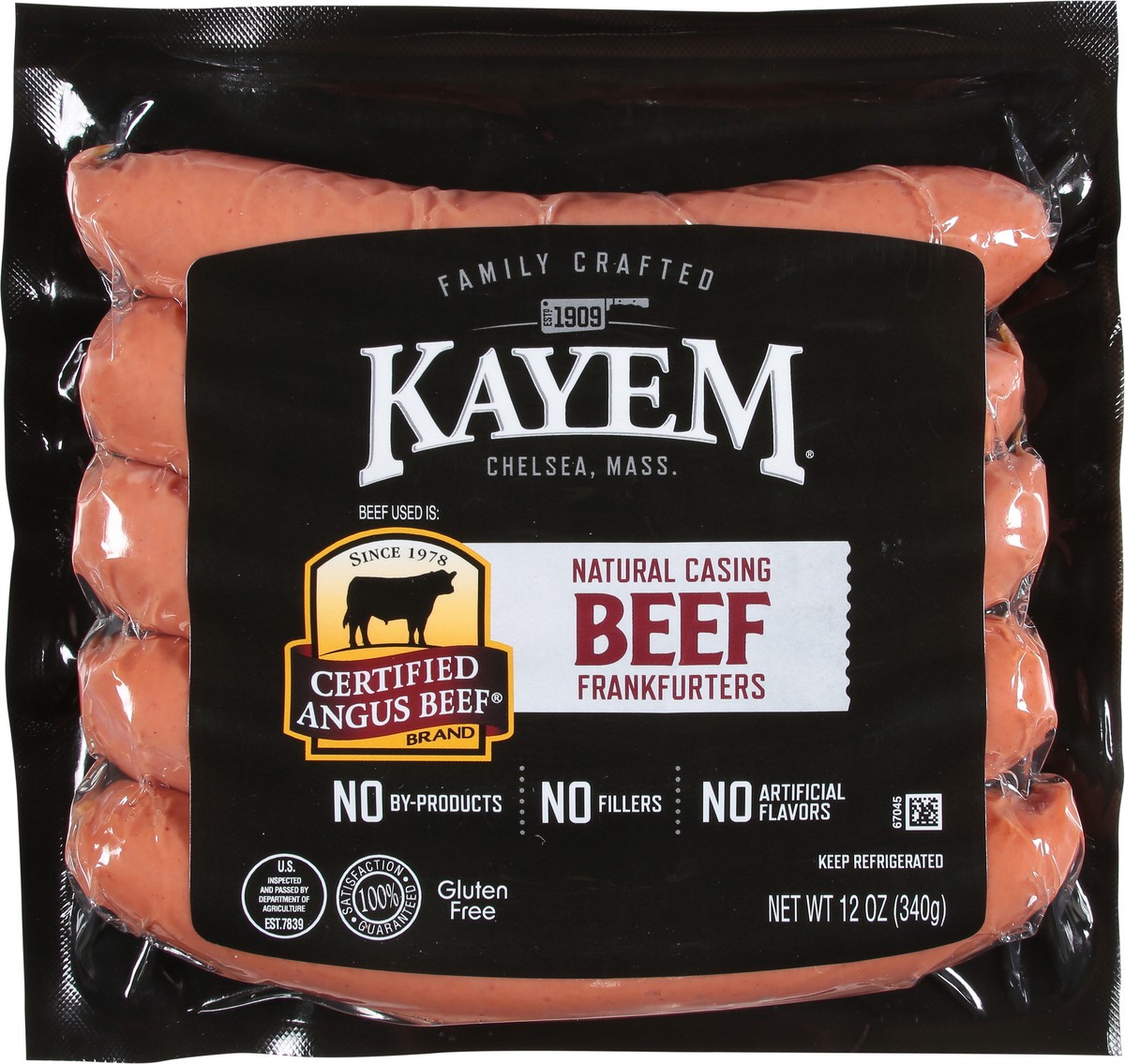 slide 10 of 12, Kayem Natural Casing Beef Frankfurters 12 oz, 12 oz