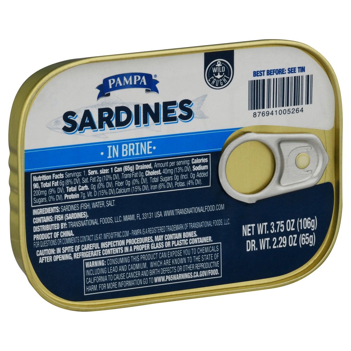 slide 3 of 14, Pampa Sardines In Brine, 3.75 oz
