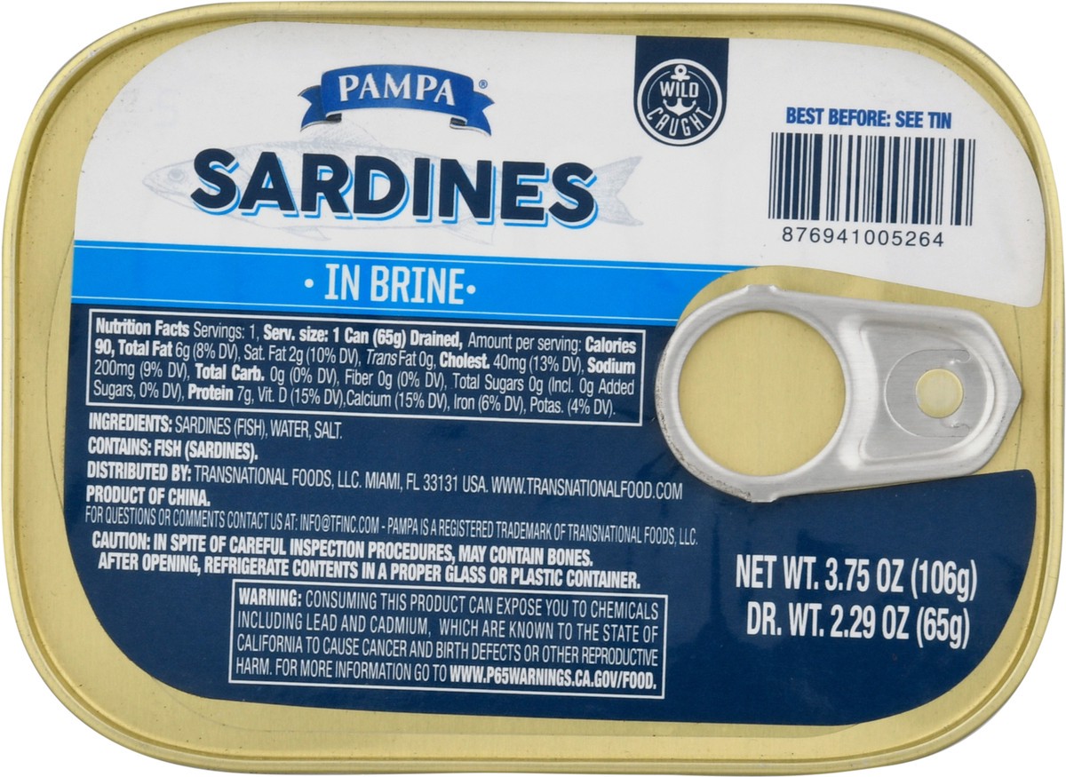 slide 7 of 14, Pampa Sardines In Brine, 3.75 oz