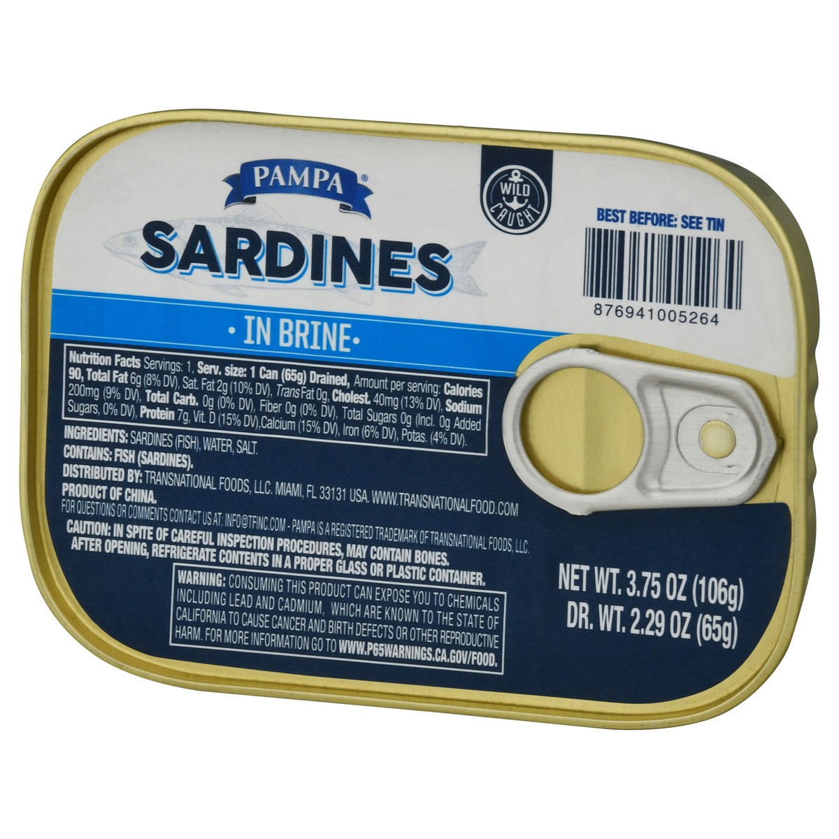 slide 9 of 14, Pampa Sardines In Brine, 3.75 oz