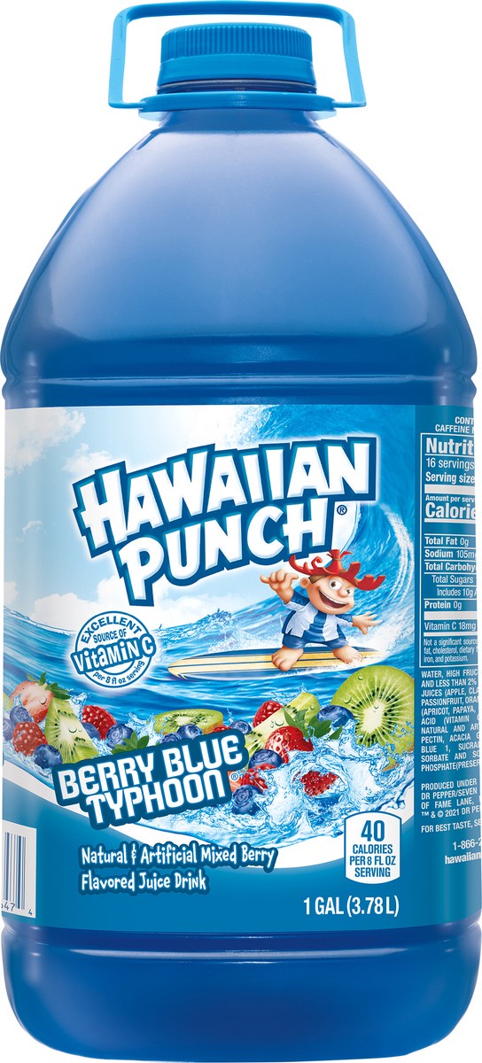 slide 1 of 6, Hawaiian Punch Berry Blue Typhoon Juice Drink 1 gl, 1 gal