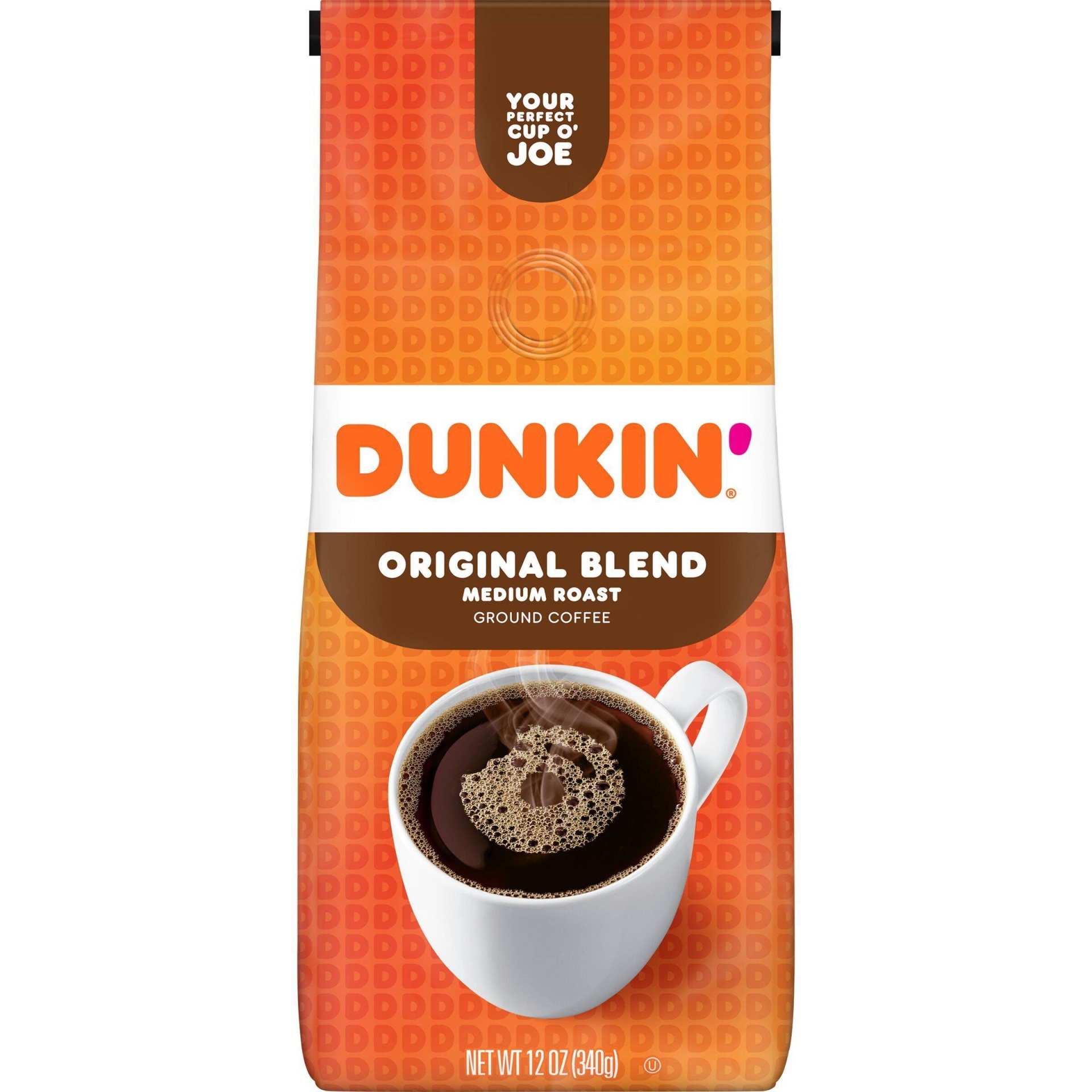 slide 1 of 1, Dunkin' Donuts Original Blend Medium Roast Ground Coffee, 12 oz
