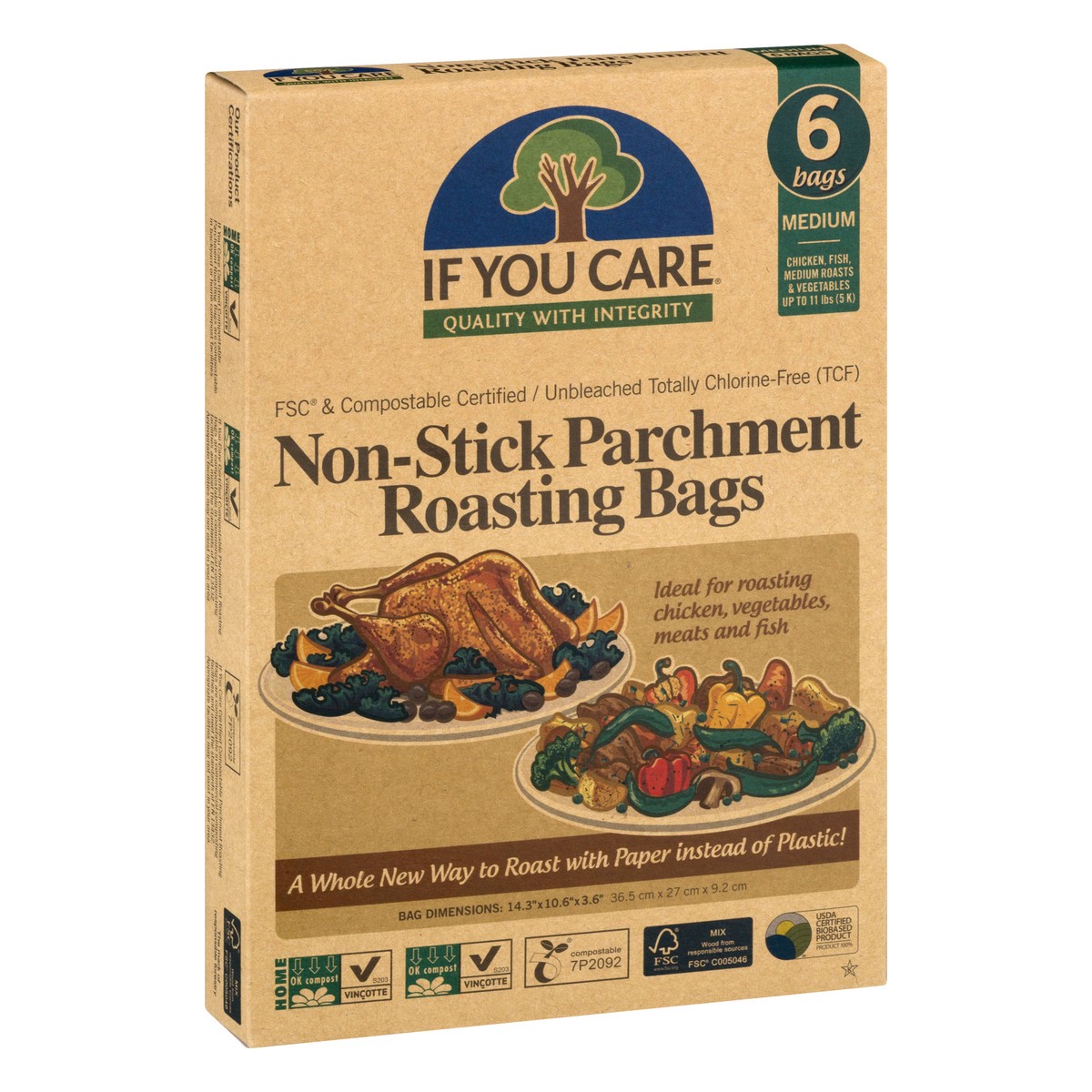 slide 2 of 9, If You Care Source Atlantique, Inc If You Care Roasting Bags, Non-Stick Parchment, Medium, 6 ct