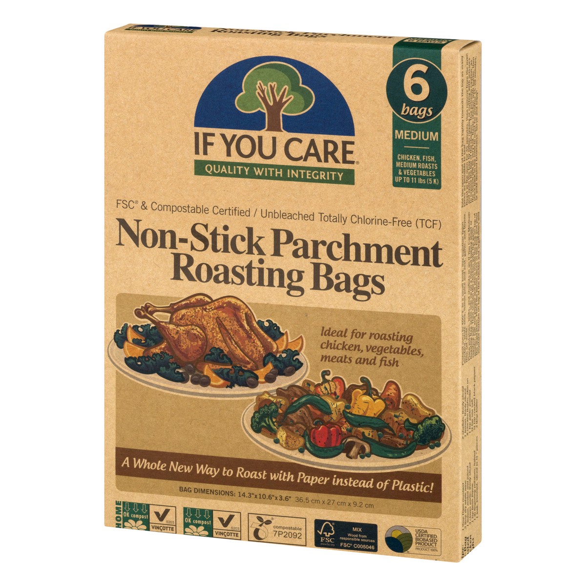 slide 3 of 9, If You Care Source Atlantique, Inc If You Care Roasting Bags, Non-Stick Parchment, Medium, 6 ct