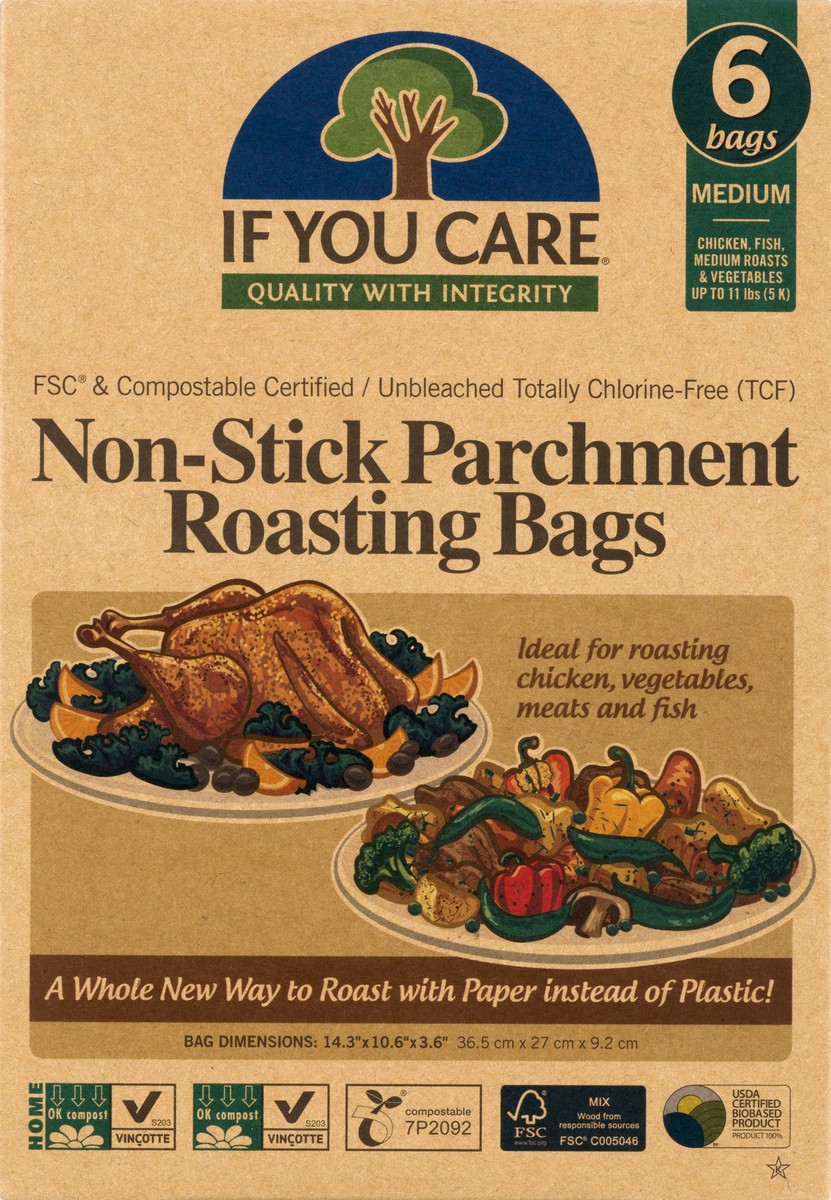 slide 1 of 9, If You Care Medium Non-Stick Parchment Roasting Bags 6 ea, 6 ct