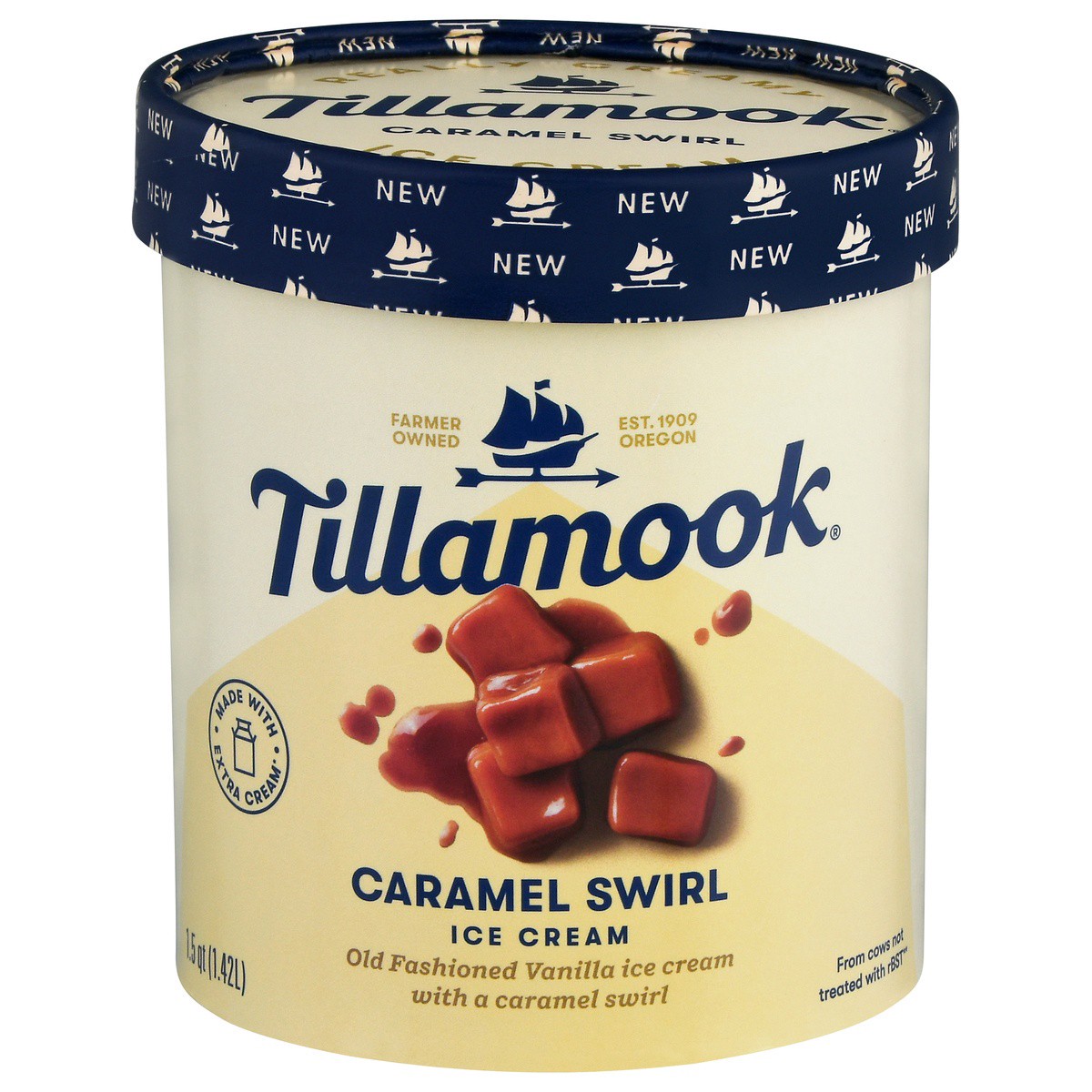 slide 1 of 5, Tillamook Caramel Swirl Ice Cream 1.5 qt, 1.5 qt