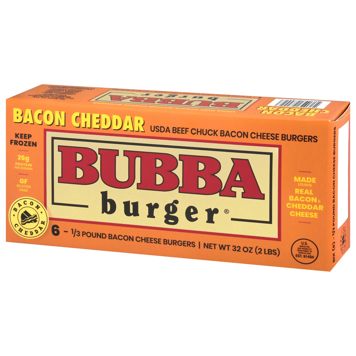 slide 3 of 9, BUBBA Burger Bacon Cheddar 2lbs. 6 Burgers, 6 ct