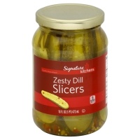 slide 1 of 1, Signature Select Pickle Slicers Zesty Dill, 16 fl oz